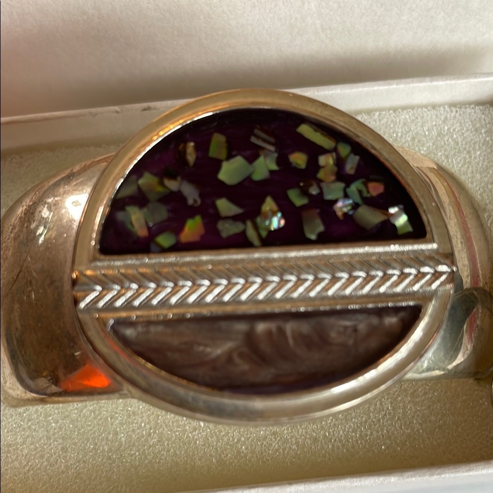 Anne Klein Silver Bracelet and ring with Inlay stone Design - Picture 3 of 4
